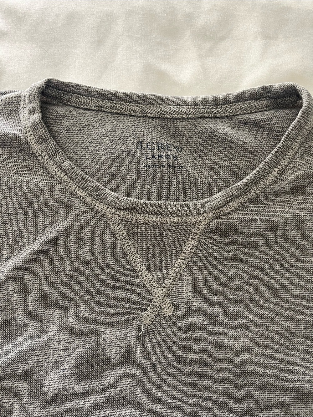 J. Crew Men’s Heather Grey Crewneck Thermal Sweater